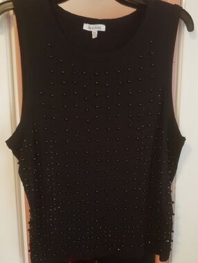 White Birch  Black Embellished  Top.